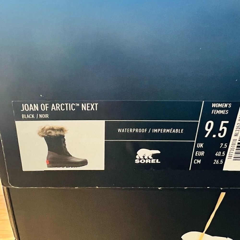 SOREL JOAN of Arctic Next Faux Fur Waterproof Snow Boot, Black, Size 10, NWT‎ - Picture 10 of 12